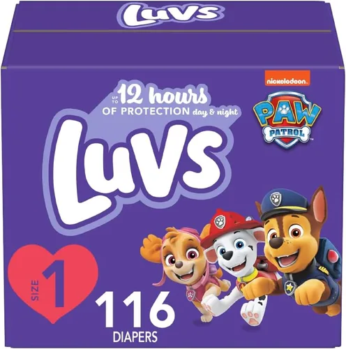 Vista 5 de Luvs Pañales de bebé talla 1, pañales Bluey de Protección Platinum para día y noche, talla 1, 48 unidades (el embalaje puede variar)