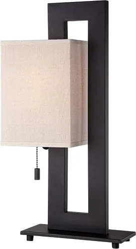 Vista 6 de 360 Lighting Lámpara de Mesa de Acento Moderna de 20.5" de Alto Color Bronce Marrón Espresso Rico Base de Metal Rectangular Abierta Pantalla de Caja