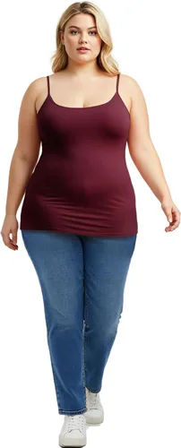 Vista 274 de Emmalise Camisola larga casual básica para mujer, con tirantes ajustables, top en capas
