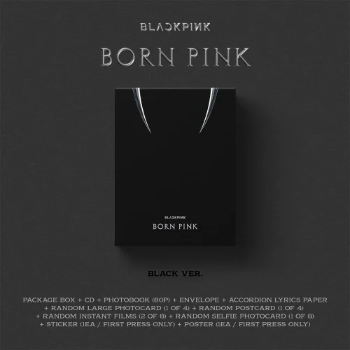 Vista 2 de dreamus [Regalo oficial de la tienda] BORNPINK 2nd Álbum [BORN PINK] SET DE CAJAS [NEGRO] + Póster plegado pre-pedido, YGP0181