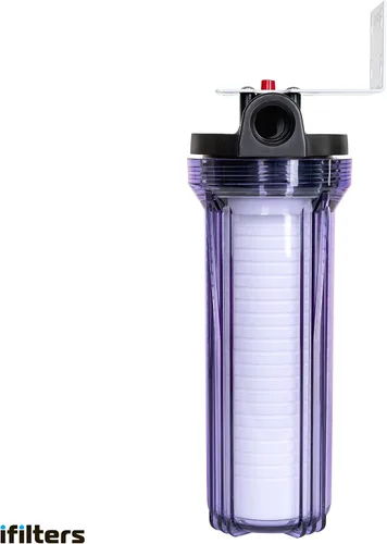 Vista 3 de iFilters Sistema de filtro de sedimentos para toda la casa para suciedad, arena, limo, óxido y escamas, carcasa transparente, puertos de 3/4