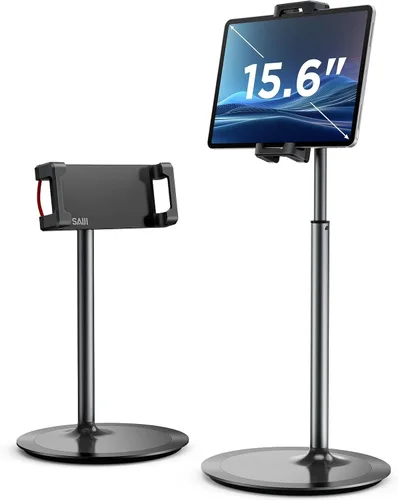 Vista 8 de SAIJI Soporte para Tablet, Soporte Ajustable de Altura Extra Kindle, Soporte para iPad de Rotación de 360 Grados, Base de Montaje de Cuna