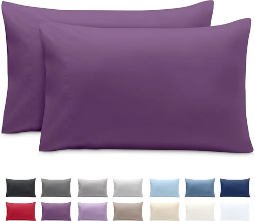Vista 15 de Bare Home Juego de 2 fundas de almohada de microfibra de tamaño estándar, fundas de almohada refrescantes, doble cepillado, fácil cuidado, cierre