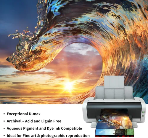 Vista 5 de DURICO Suaved - Papel fotográfico digital texturizado para inyección de tinta (8 x 10 pulgadas, 25 hojas)