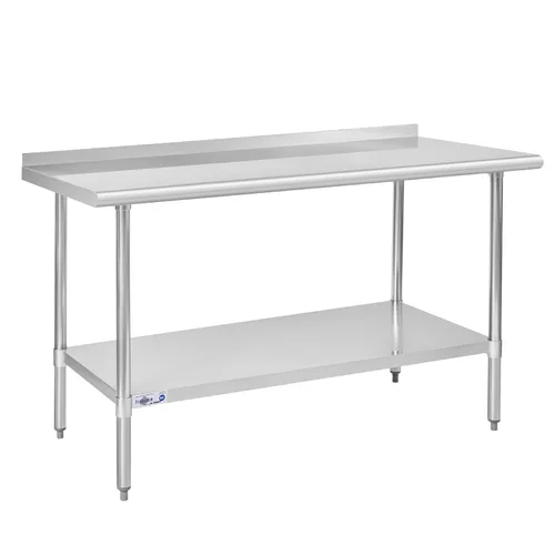 Vista 29 de Profeeshaw mesa de trabajo, de uso comercial, de acero inoxidable NSF con protector contra salpicaduras y estante inferior, para cocina, restaurante