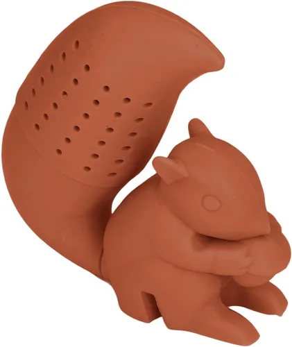 Vista 6 de Infusor de té en forma de ardilla, colador de silicona reutilizable para té o café de hojas sueltas