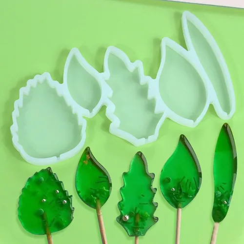 Vista 11 de mostsom Moldes de silicona para piruletas, moldes de silicona para piruletas de chocolate, con diseño de hojas, flores, dulces, sin palillos, 2