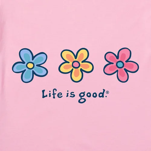 Vista 2 de Life is Good Camiseta Vintage Crusher Graphic Three Daisies para mujer