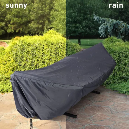 Vista 6 de SUNCREAT Hamaca acolchada doble con soporte y cubierta de lluvia