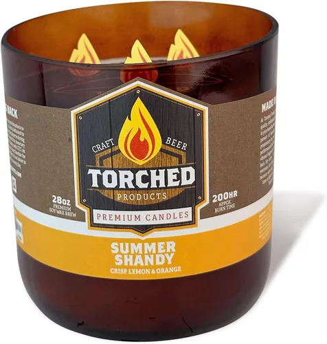 Vista 22 de Torched Velas perfumadas de cerveza, vela de cera de soja natural, aroma Pilsner de madera de pino de 8 onzas, es un gran regalo para hombres