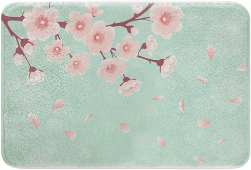 Vista 20 de Tapete de baño con flores abstractas para baño, diseño de peonía colorida, crisantemo, loto, magnífica, especial, tapete de baño, tapete de puerta