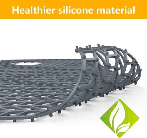 Vista 49 de Protectores de fregadero de cocina de 12 x 11 y 13 x 11 pulgadas, protectores de silicona para fregadero de cocina para la parte inferior del Gris