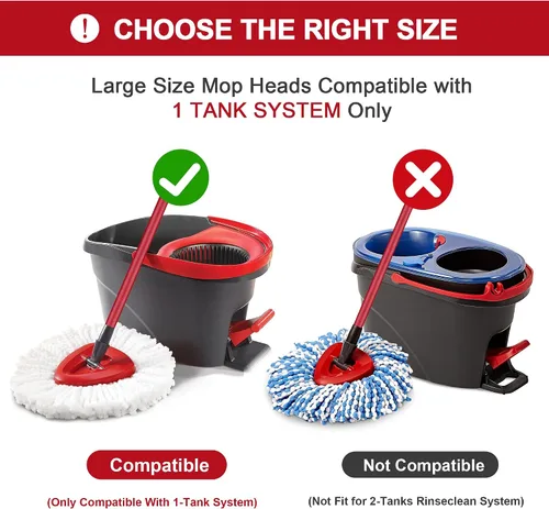 Vista 8 de 1 paquete de cabezales de repuesto para mopa giratoria O-Ceda Easy Wrin, recambios de mopa giratoria de microfibra, repuesto de cabezal de mopa