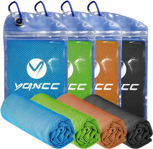 Vista 8 de YQXCC Paquete de 8 toallas refrescantes (47 x 12 pulgadas), toalla de cuello fría de hielo, microfibra suave y transpirable para yoga, golf