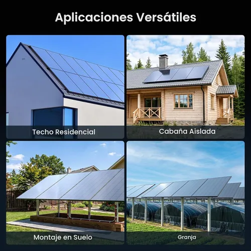 Vista 10 de Panel solar bifacial de 450 W, monocristalino tipo N 16BB, doble vidrio, diseño de módulo dual antisombra, hasta 25.6% de eficiencia de conversión