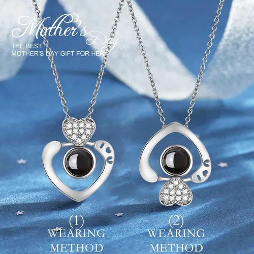 Vista 5 de Preserved Rose with I Love You Necklace in 100 Languages Romantic Gifts For Dating ValentineS Day MotherS Day Christmas Anniversary Birthday