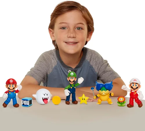 Vista 3 de Super Mario Figura de acción articulada coleccionable de Mario de 4 pulgadas con accesorio de prisionero de guerra