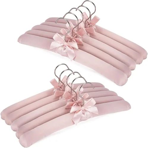 Vista 9 de NEOVIVA Perchas acolchadas para ropa de mujer, perchas acolchadas con estampado floral para mujer, sin ganchos de hombro para adultos, perchas