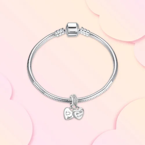 Vista 2 de Annmors Family Charm Love your Dad Mon Sister Infinity Charm fits Bracelets 925 Sterling Silver-Lucky Charm for Woman Pendant Bead Jewelry Beads