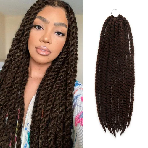 Vista 17 de Glam21USA sintético Jumbo Senegalese Twist sintético de 12 pulgadas 2-Azul