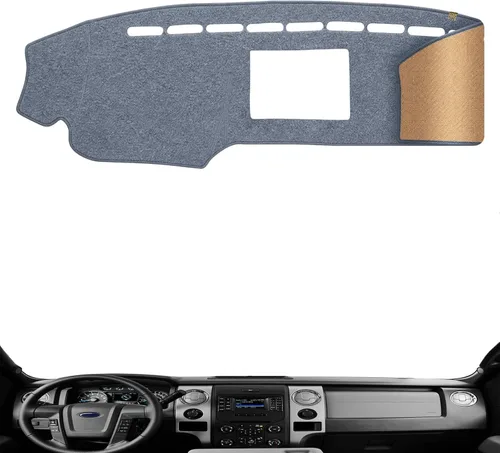 Vista 11 de Cubierta de Salpicadero Alfombrilla de Tablero Compatible con Ford F-150 2014-2009 (Sin Modelos HUD), Alfombrilla Antirreflejos para Salpicadero