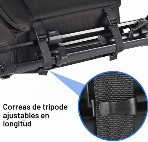 Vista 4 de Cwatcun Mochila profesional para cámara réflex digital con puerto de carga USB, cubierta para lluvia, mochila para computadora portátil de Negro