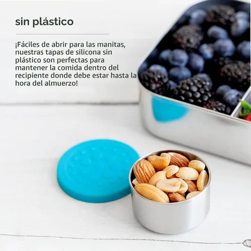 Vista 7 de LunchBots Recipientes de condimentos de acero inoxidable de 1.5 oz, 3 unidades florales