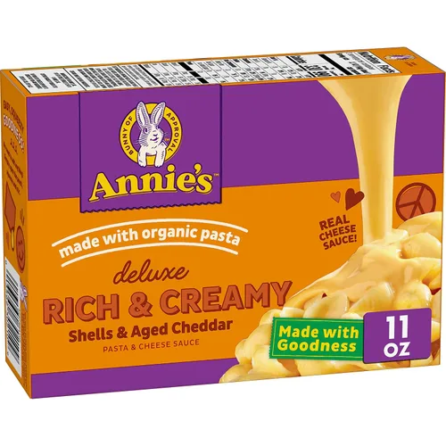 Vista 15 de Annie's Macarrones y queso de lujo con pasta orgánica, conchas y cuatro quesos, 11.3 onzas (paquete de 12)