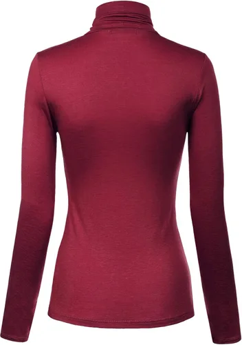 Vista 24 de MixMatchy Camisetas de manga larga delgadas y ligeras para mujer, cuello alto, capa base, camisetas activas