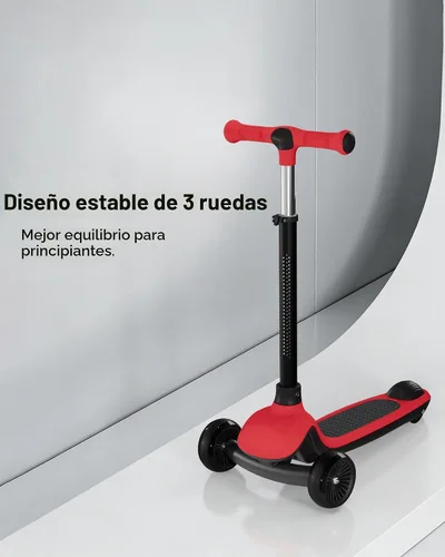 Vista 16 de 3 Wheel Kids Scooter with Light-Up Wheels, Ages 3-8 Negro