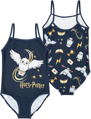 Vista 5 de Harry Potter Trajes de baño para niñas Hogwarts borgoña o azul marino Hedwig
