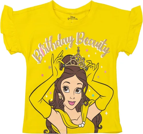 Vista 5 de Disney Minnie Mouse Princess Belle The Little Mermaid Moana Lilo &Stitch Frozen - Camiseta de cumpleaños para niñas pequeñas a niños pequeños