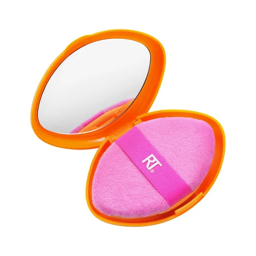 Vista 8 de Real Techniques Miracle 2 en 1 Borla de Polvo, de Doble Cara, Borla de Maquillaje de Tamaño Completo para Mezclar, Banda Elástica Reversible