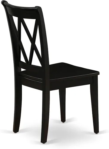 Vista 10 de East West Furniture LGCL7-BLK-W - Juego de mesa de comedor de 7 piezas que consta de una mesa de comedor rectangular con hojas de mariposa y 6 Negro