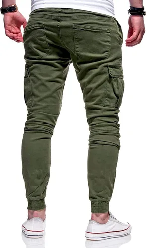 Vista 3 de BUXKR Pantalones cargo para hombre, pantalones casuales de senderismo, pantalones de entrenamiento para hombre