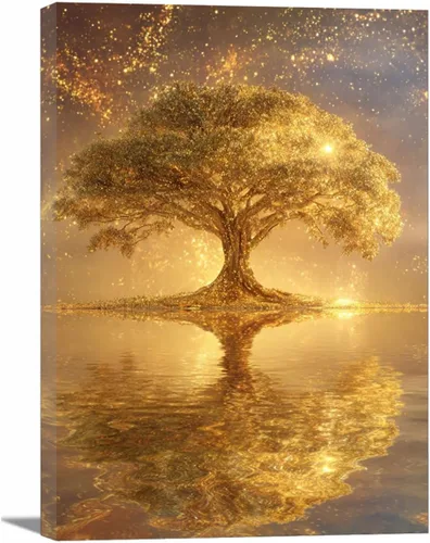 Vista 19 de VOCBAN Modern Artwork Colourful Tree Of Life Wall Art Canvas Picture Print Painting Botanical Artwork for Bathroom Living Room Bedroom(blue blue 80
