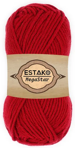 Vista 56 de Estako Megastar, 3.52 Oz (100g) de hilo de acrílico 75% y lana 25%, suave, peso grueso voluminoso #5 para crochet y tejer 120 yardas (110m)