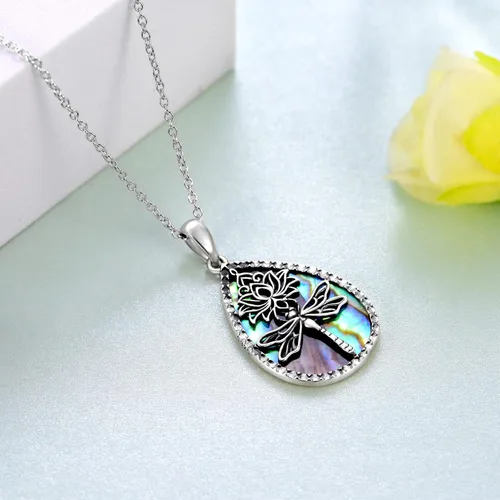 Vista 5 de DragonflyButterfly Necklaces for Women 925 Sterling Silver Lotus Snake Cross Faith Pendant Necklace Boho Jewelry Gifts for Women Girls