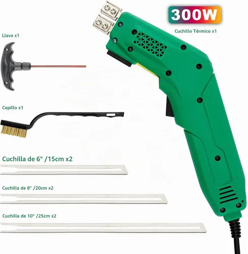 Vista 6 de Cuchillo Eléctrico de 300W Refrigerado por Aire - Herramienta de Corte de Espuma con Cuchillas y Accesorios Utilice el Cortador de Espuma