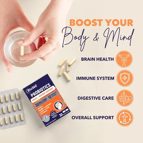 Vista 4 de Bio360 Apoyo cognitivo, 30 suplementos veganos (30 unidades (paquete de 1))