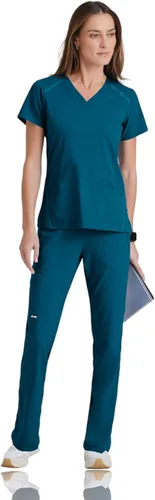 Vista 4 de Grey's Anatomy Impact Elevate Top para mujer – Camiseta médica Extreme Comfort Bahama