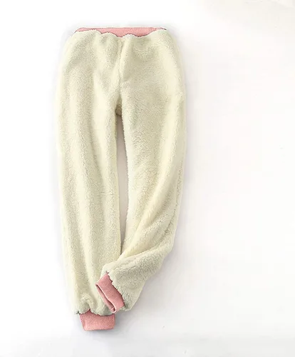 Vista 4 de Womens Fleece Lined Pants Winter Warm Plush Trousers Cute Graphic Sweatpants Casual Drawstring Bottom Lounge Pants