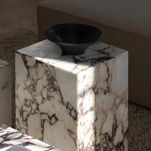 Vista 6 de LITFAD Mesa auxiliar de estilo moderno, mesa auxiliar rectangular de piedra de mármol, escritorio para sala de estar, escritorio de té para muebles