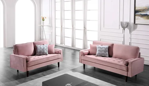 Vista 67 de Container Furniture - Sofá de piel sintética para la sala de estar moderna con cojines extraíbles y patas de madera maciza, sofá estilo lujoso