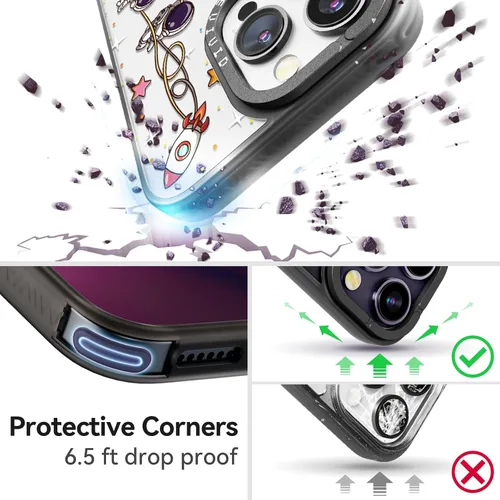 Vista 2 de Funda estética para iPhone 15 Pro Max, color negro, astronauta Astronauta [Básico]