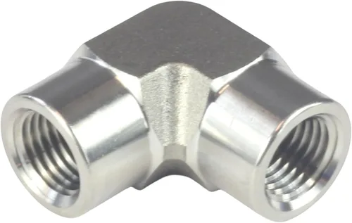Vista 9 de HFS (R) Montaje de tubería de acero inoxidable 304, codo de 90 grados, 1/2 "NPT hembra x 1/2" NPT hembra