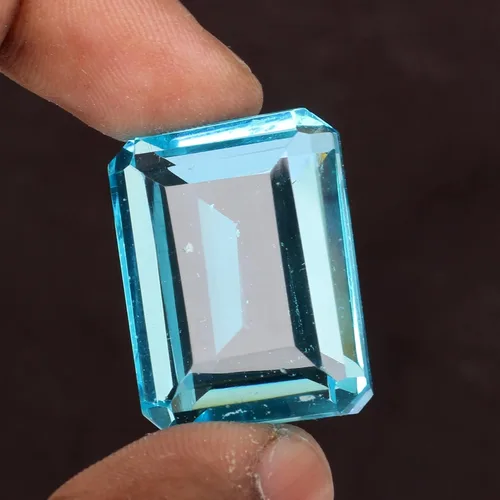Vista 3 de REAL-GEMS Piedra preciosa suelta de la forma de la mezcla del topacio azul suizo del corte brillante perfecta para la fabricación de la joyería