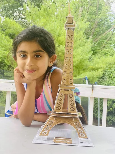Vista 7 de Rompecabezas 3D para adultos y niños Kit de rompecabezas 3D de la torre Eiffel de Francia Kit de construcción de modelo de arquitectura