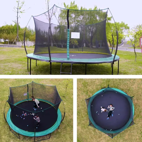 Vista 6 de 1400LBS 6FT 8FT 10FT 12FT 14FT Springless Trampolines for Kids and Adults, ASTM Approved Outdoor Trampoline with Enclosure Net, Backyard Trampoline