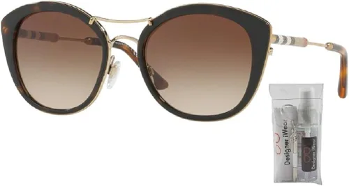 Vista 2 de BURBERRY BE4251Q - Gafas de sol redondas para mujer + paquete con kit de cuidado de gafas de cortesía de Designer iWear